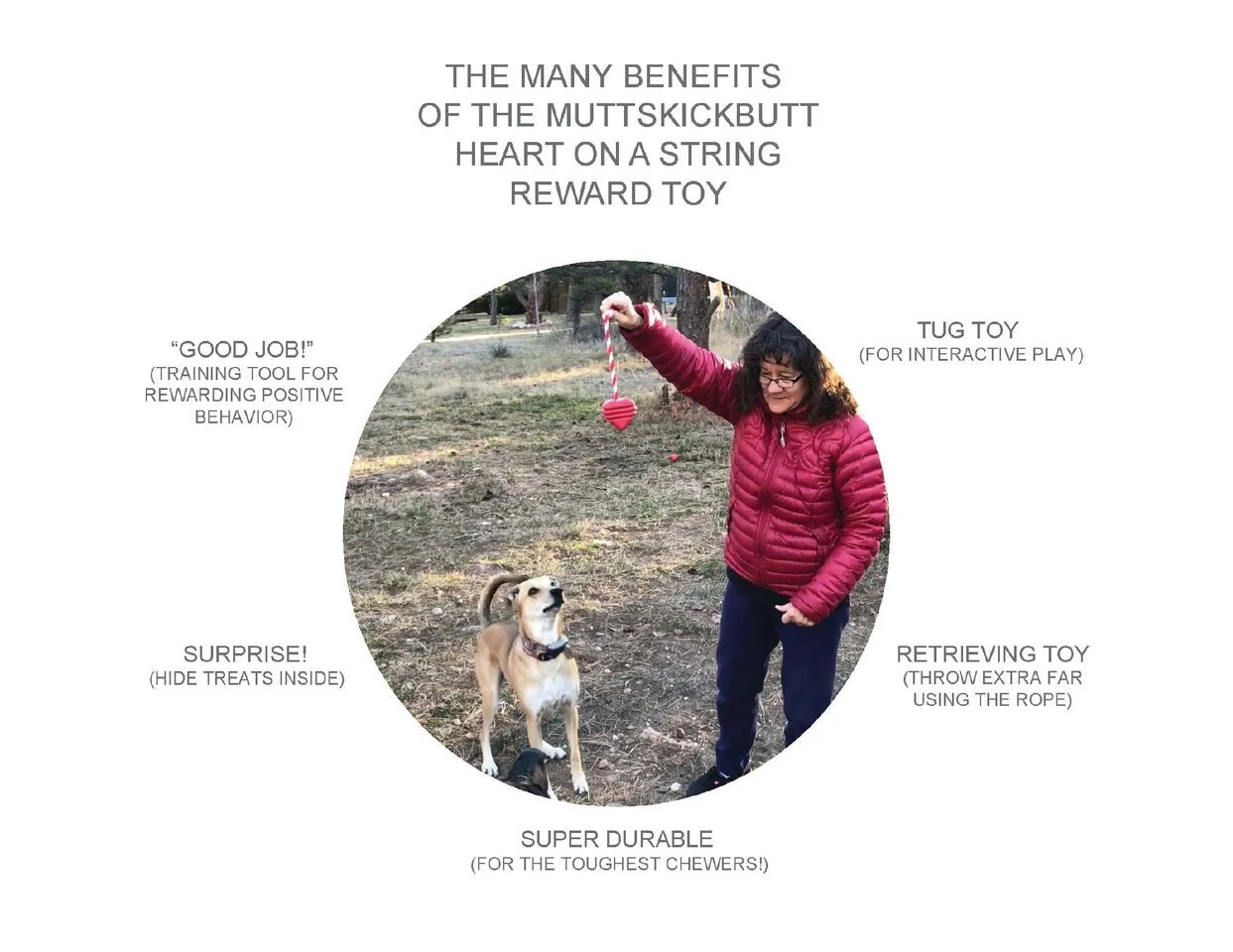 Heart on a String: Ultra-Durable Rubber Rope Toy for Dogs
